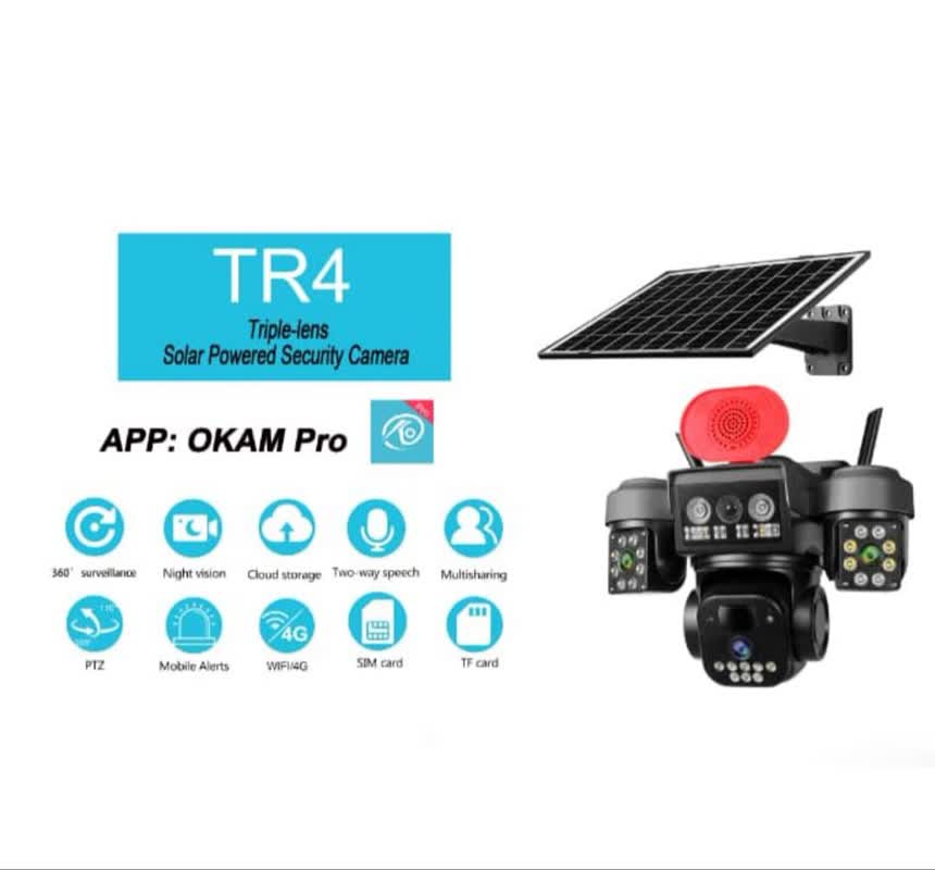 دوربین سیمکارتی خورشیدی سه لنز اوکم پرو مدل OKAMPRO TR4سرور داخلی - تصویر 2